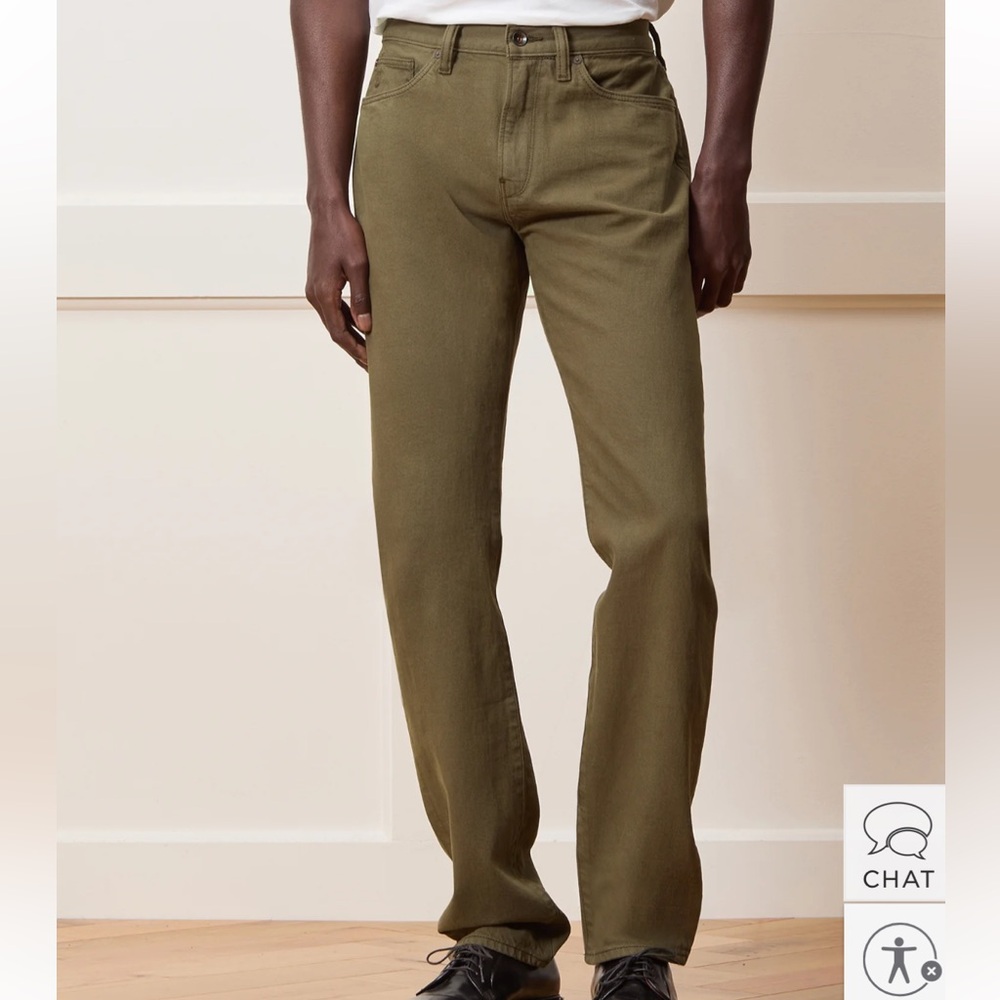NEW Men’s Todd Snyder Slim Garment-Dyed Jean in Olive - Picture 4 of 16